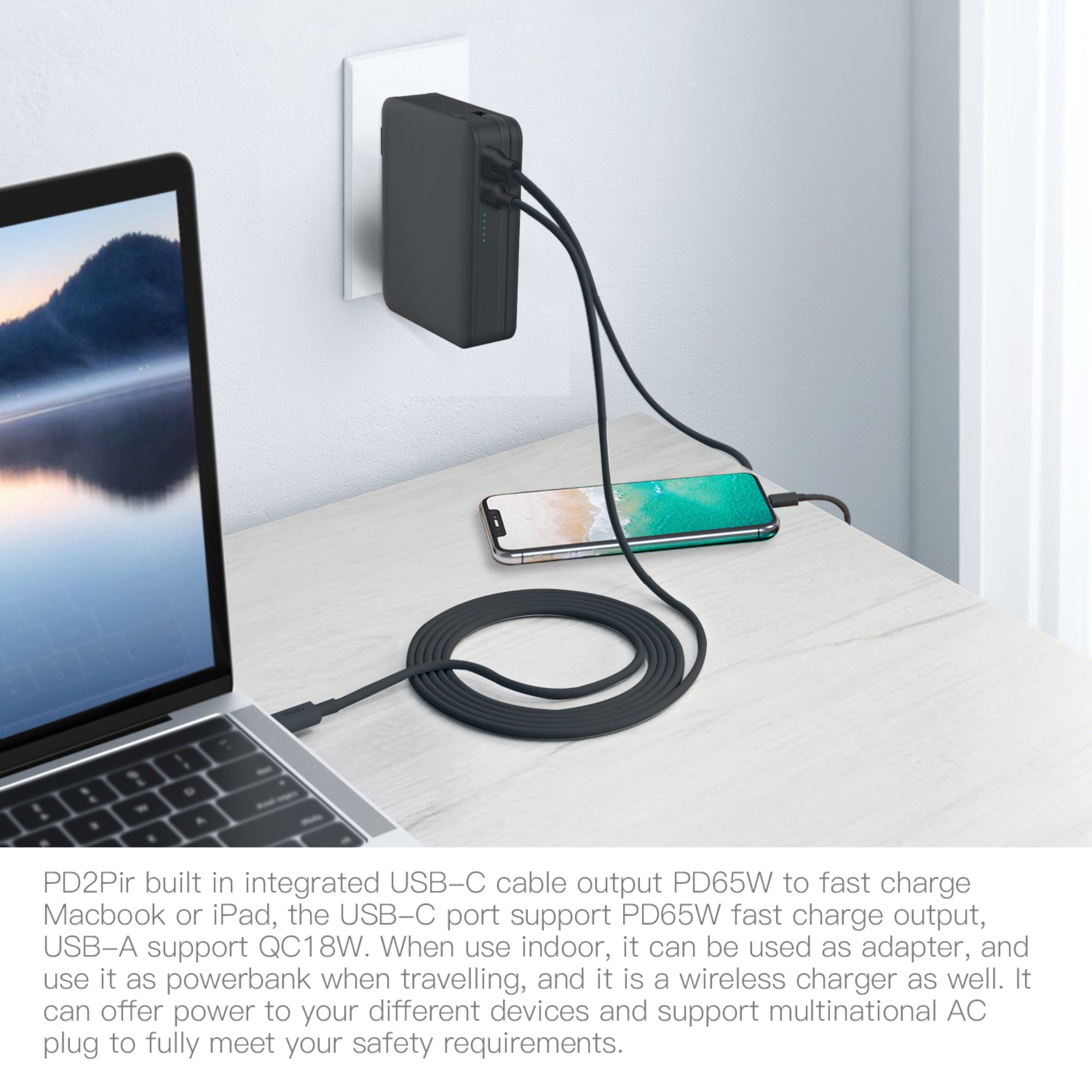 PD2 AC Wireless power bank