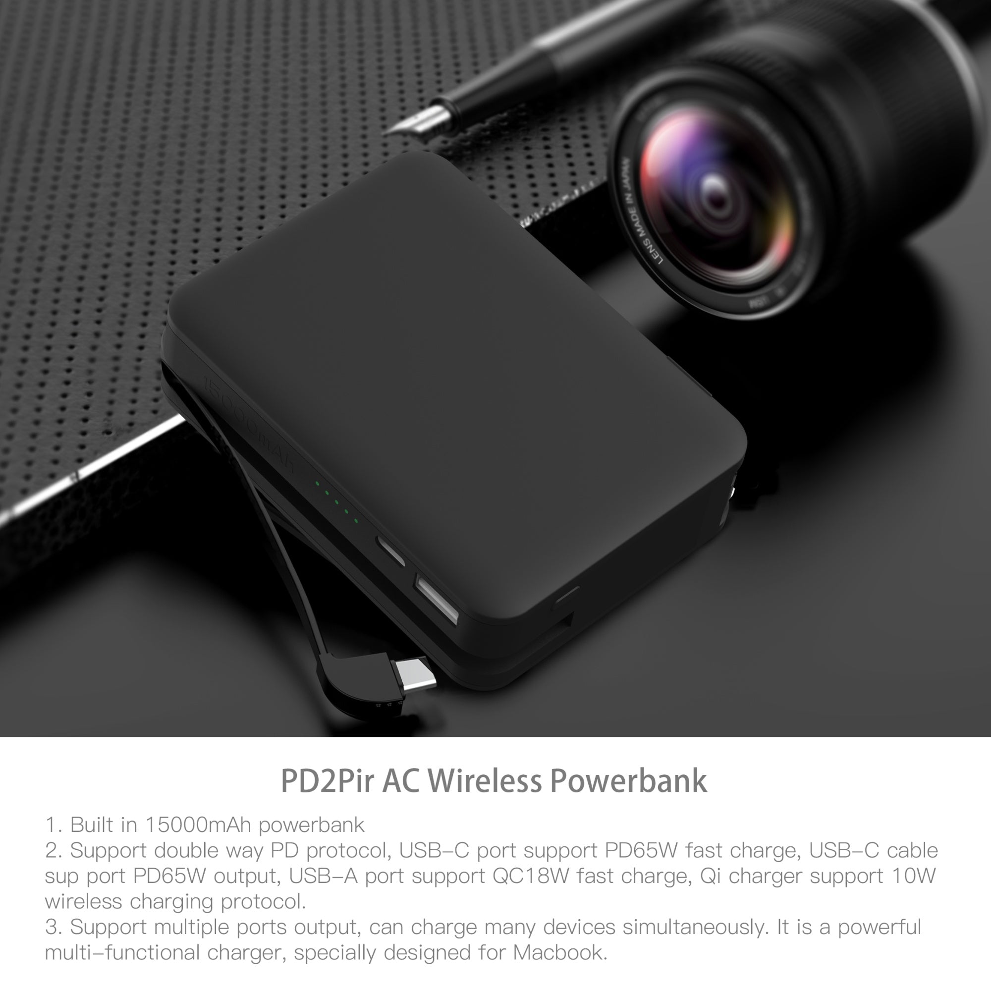 PD2 AC Wireless power bank